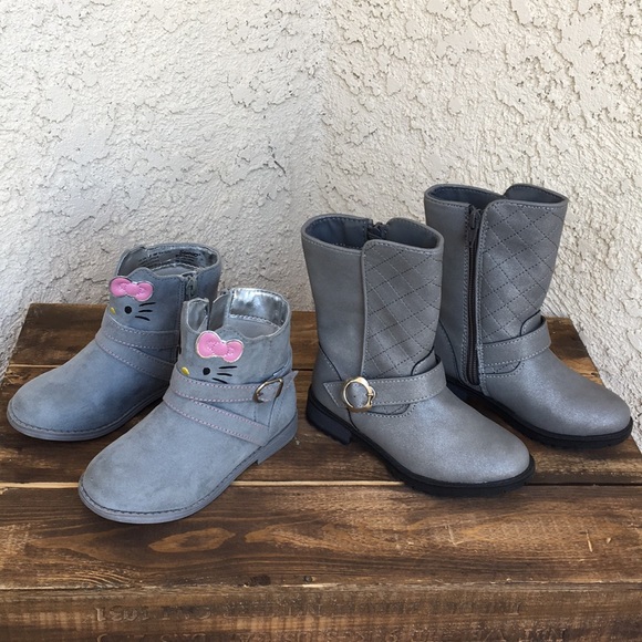 Hello Kitty Cat and Jack Other - Toddler Girl Silver and Gray Boot Bundle 9